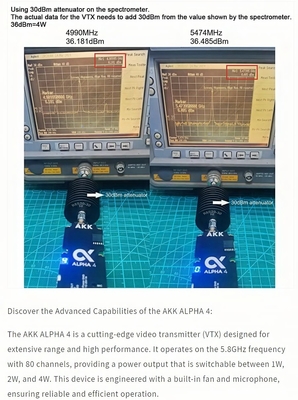 ড্রোন ভিডিও ট্রান্সমিটার AKK Alpha4 VTX 5.8G FPV 4W 8CH আল্ট্রা লং রেঞ্জ ভিডিও ট্রান্সমিটার